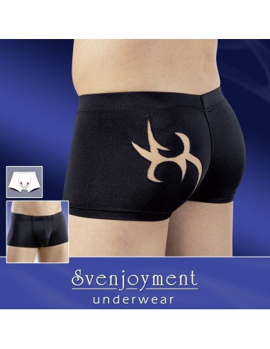 BOXER IN TESSUTO NERO CON RITAGLIO TRIBALE