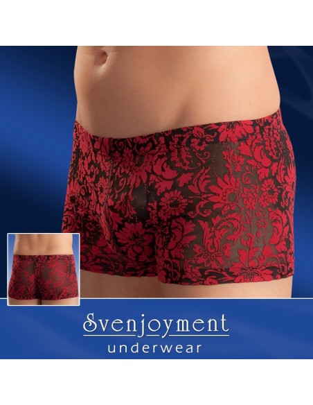 BOXER RETRO' RICAMI FLOREALI SEMITRASPARENTE \"ORNAMENT\"