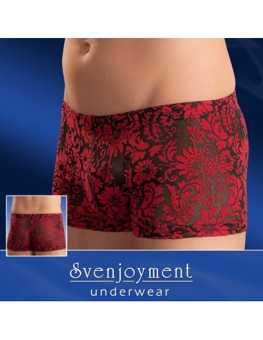 BOXER RETRO' RICAMI FLOREALI SEMITRASPARENTE \"ORNAMENT\"