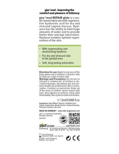 LUBRIFICANTE CON ACIDO IALURONICO PJUR MED "REPAIR GLIDE" - 100 ML