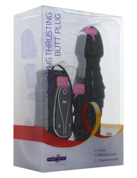 FALLO ANALE VIBRANTE CON RILIEVI STIMOLANTI \"THRUSTING BUTT PLUG\" - 18 CM