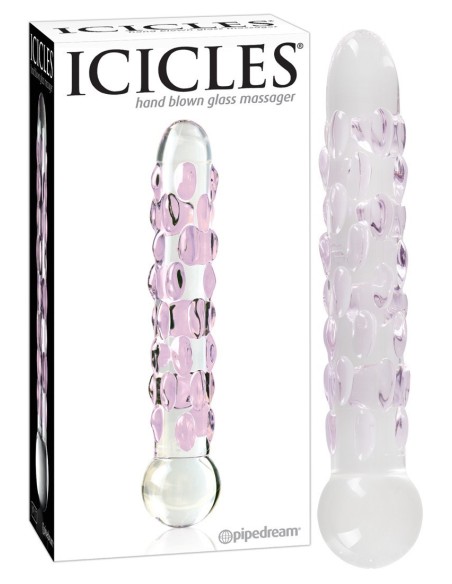 FALLO IN VETRO CON SPORGENZE STIMOLANTI PIPEDREAM \"ICICLES NO. 7\"