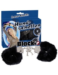 MANETTE IN METALLO RIVESTITE IN PELUCHE \"LOVE-CUFFS\" NERO