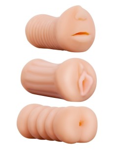 KIT 3 MASTURBATORI "BOCCA - VAGINA - ANO" XXX TO GO THREESOME 2