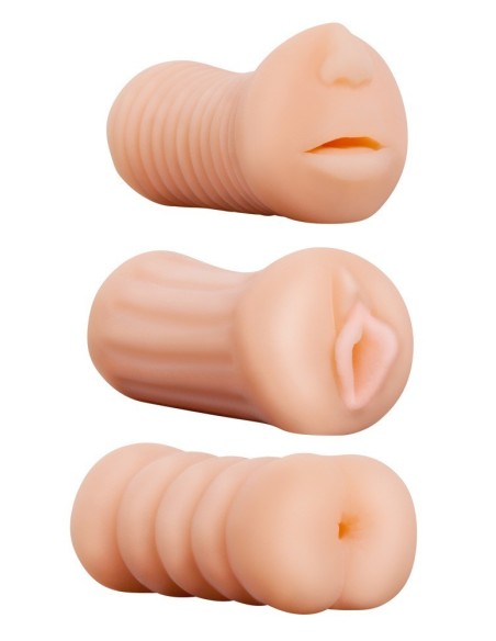 KIT 3 MASTURBATORI "BOCCA - VAGINA - ANO" XXX TO GO THREESOME