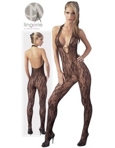 CATSUIT IN PIZZO NERO CON SCOLLATURA PROFONDA 2