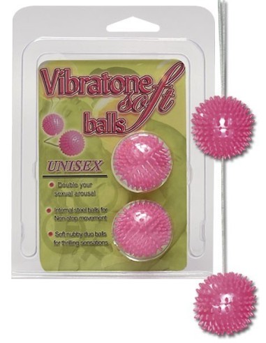 PALLINE DEL PIACERE IN SILICONE CON RILIEVI STIMOLANTI "VIBRATONE SOFT BALLS"