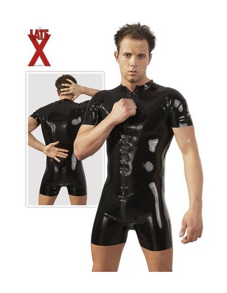 TUTA UOMO IN LATEX CON MANICHE E PANTALONI CORTI