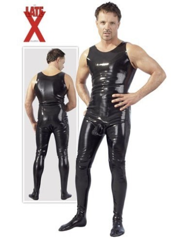 TUTA SMANICATA IN LATEX NERO CON GUAINA FALLICA