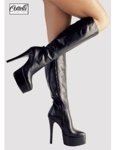 STIVALI IN PELLE CON PLATEAU E TACCHI A SPILLO 14 CM "PALERMO"