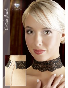 COLLANA IN PIZZO NERO CON CHIUSURA A CATENINA