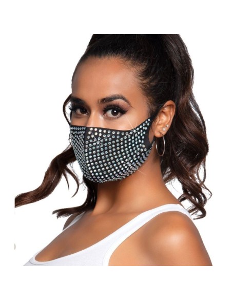 MASCHERINA SUPER FASHION - LEG AVENUE - COCO RHINESTONE