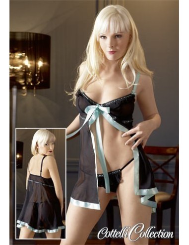 BABY DOLL E PERIZOMA IN CHIFFON E RASO