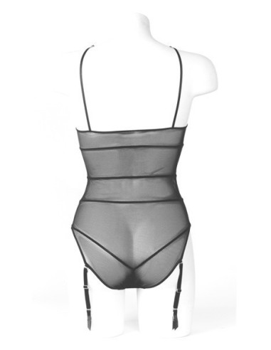 BODY TRASPARENTE CON REGGICALZE COLLEZIONE "VILLA BEL AMI"