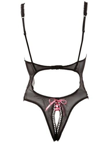 BODY TRASPARENTE RETRO' CON VOLANT E FIOCCHETTI