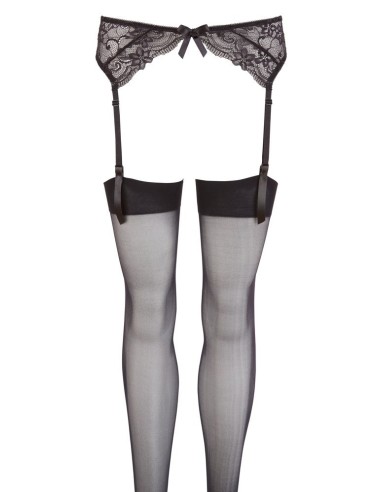 COLLANT SEXY CON REGGICALZE IN PIZZO "COTTELLI LEGWEAR" - COLORE NERO