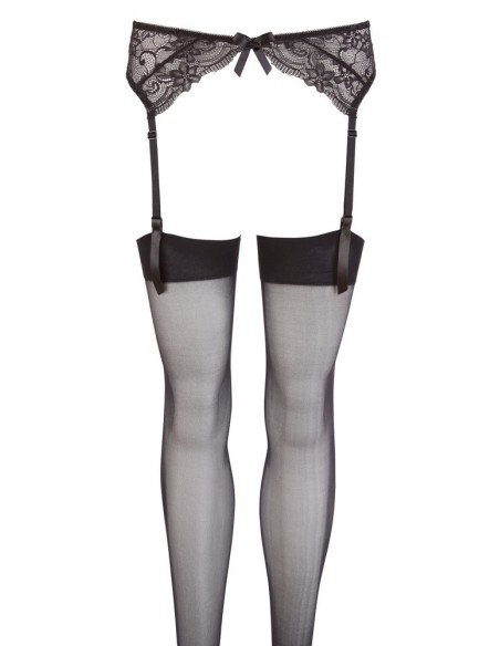 COLLANT SEXY CON REGGICALZE IN PIZZO "COTTELLI LEGWEAR" - COLORE NERO