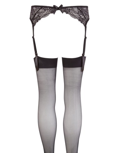 COLLANT SEXY CON REGGICALZE IN PIZZO "COTTELLI LEGWEAR" - COLORE NERO