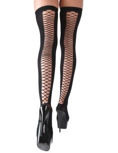 CALZE A RETE AUTOREGGENTI NERE CON BALZA IN PIZZO 2