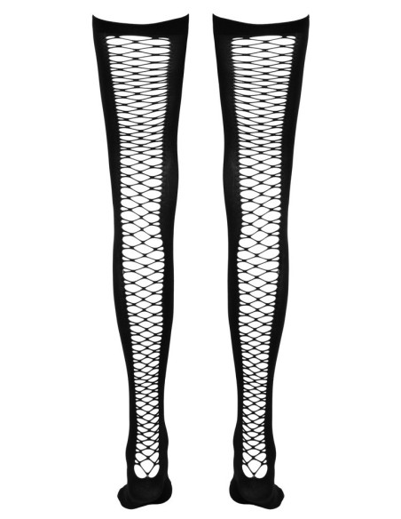 CALZE A RETE AUTOREGGENTI NERE CON BALZA IN PIZZO