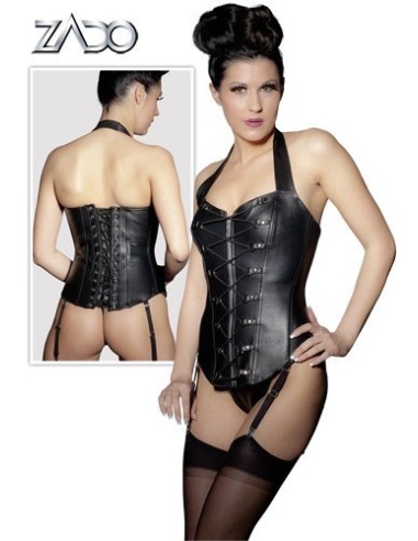 CORSETTO VITTORIANO IN PELLE NERA