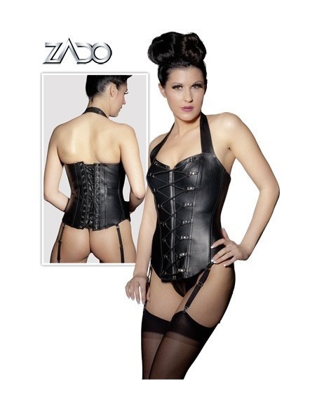 CORSETTO VITTORIANO IN PELLE NERA