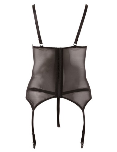 GUEPIERE IN TULLE E PIZZO CON PERIZOMA APERTO