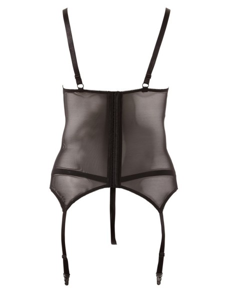 GUEPIERE IN TULLE E PIZZO CON PERIZOMA APERTO