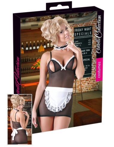 MINI ABITO TRASPARENTE COSTUME DA CAMERIERA SEXY