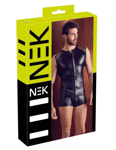 T-SHIRT UOMO STRETCHY DESIGN SLIM "NEK" COLORE NERO