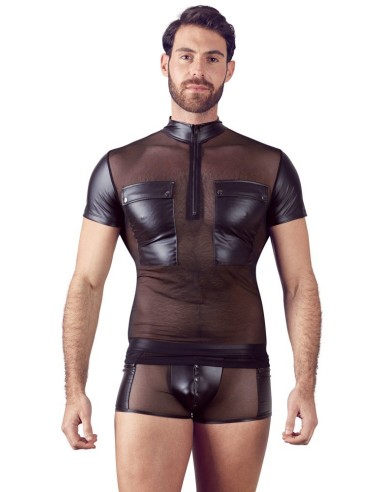 T-SHIRT UOMO STRETCHY DESIGN NET "NEK" COLORE NERO