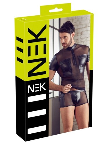 T-SHIRT UOMO STRETCHY DESIGN NET "NEK" COLORE NERO