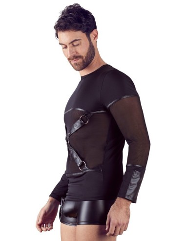 T-SHIRT UOMO STRETCHY MANICHE LUNGHE "NEK" COLORE NERO