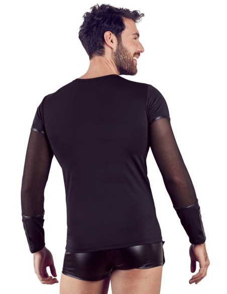 T-SHIRT UOMO STRETCHY MANICHE LUNGHE "NEK" COLORE NERO