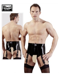 BOXER UOMO VITA ALTA IN LATEX CON APERTURA E REGGICALZE
