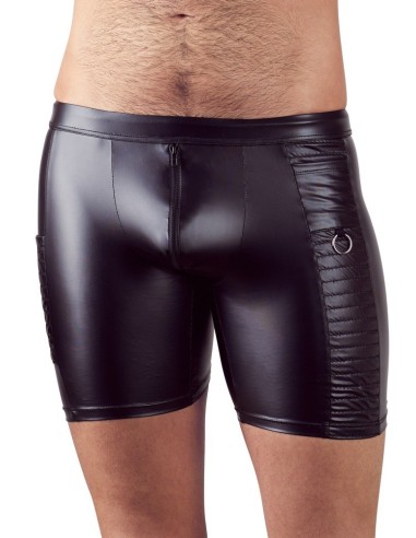 PANTALONCINI UOMO ELASTICIZZATI CON ZIP "NEK" COLORE NERO