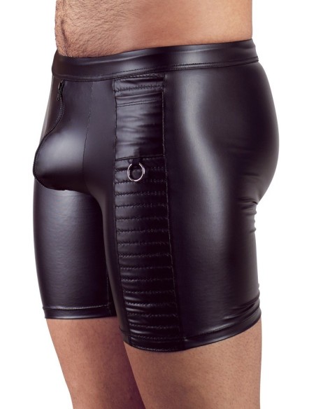 PANTALONCINI UOMO ELASTICIZZATI CON ZIP "NEK" COLORE NERO