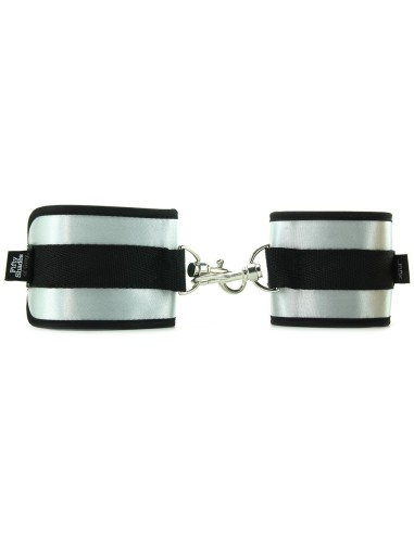 MANETTE IN TESSUTO CON VELCRO E GANCIO 50 SFUMATURE DI GRIGIO "TOTALMENTE SUA"