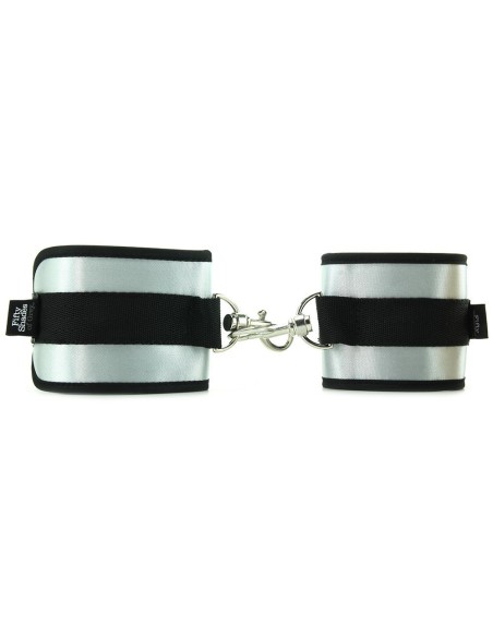 MANETTE IN TESSUTO CON VELCRO E GANCIO 50 SFUMATURE DI GRIGIO "TOTALMENTE SUA"