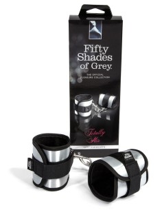 MANETTE IN TESSUTO CON VELCRO E GANCIO 50 SFUMATURE DI GRIGIO "TOTALMENTE SUA" 2