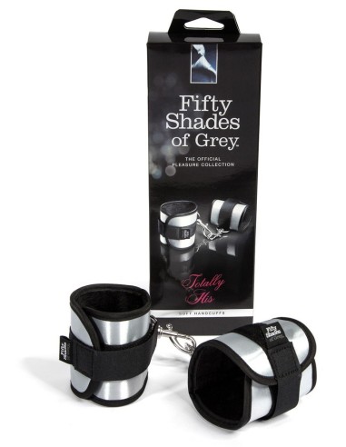 MANETTE IN TESSUTO CON VELCRO E GANCIO 50 SFUMATURE DI GRIGIO "TOTALMENTE SUA"