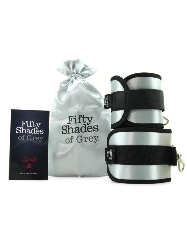 MANETTE IN TESSUTO CON VELCRO E GANCIO 50 SFUMATURE DI GRIGIO "TOTALMENTE SUA"