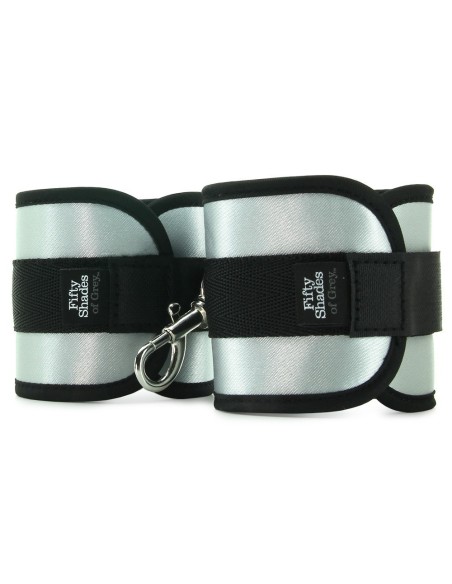 MANETTE IN TESSUTO CON VELCRO E GANCIO 50 SFUMATURE DI GRIGIO "TOTALMENTE SUA"