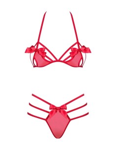 Set Giftella rosso di Obsessive con reggiseno e perizoma morbidi. 2