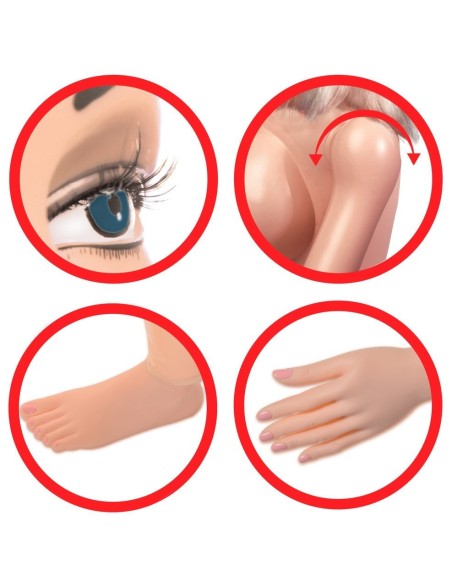 BAMBOLA GONFIABILE REALISTICA PIPEDREAM "B.J. BETTY - ORAL SEX" - LIFE SIZE - 3D