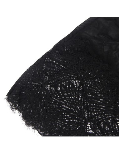 SUBBLIME - BABYDOLL CON SPALLINE REGOLABILI IN PIZZO NERO LXL